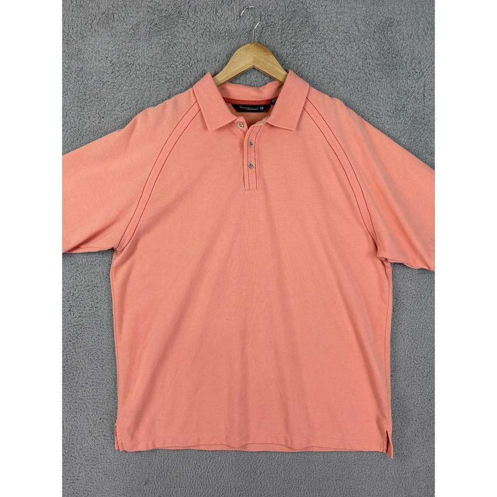 Tommy Bahama Polo Shirt Mens XL Orange Golf TB18 Embroidered Performance Casual